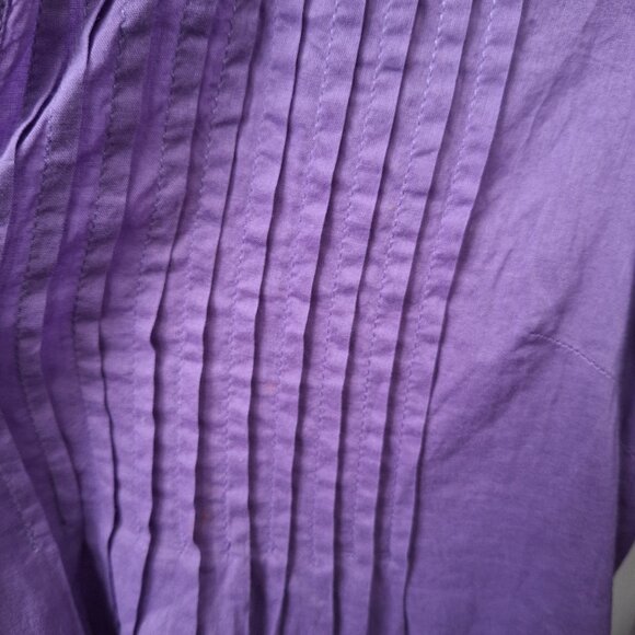 NAF NAF 100% Cotton Purple V-neck Top - Picture 4 of 9
